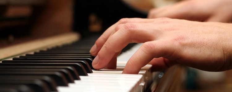 person playing piano
