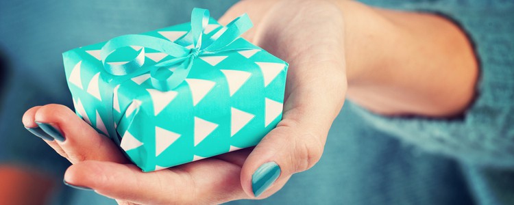 Woman offering gift