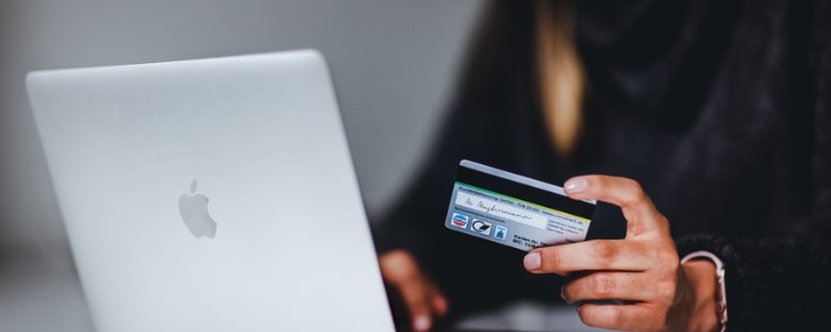 woman making a card payment online