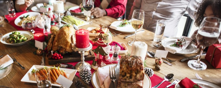 family sharing a Christmas dinner