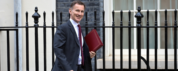 British chancellor of the Exchequer, Jeremy Hunt, arriving for a Cabinet meeting