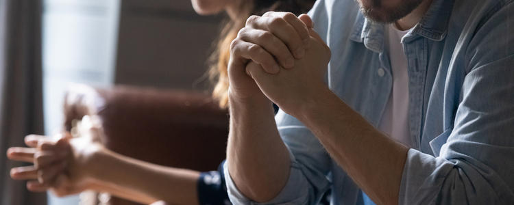 close-up of unhappy young couple